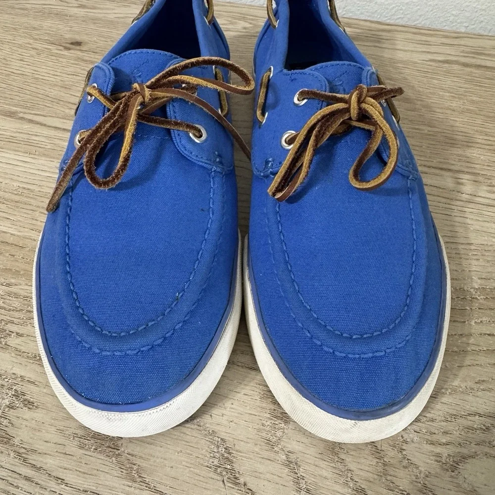 Polo Ralph Lauren Sander P Canvas Boat Shoes Moccasins Colby Blue Mens Size 10 D
